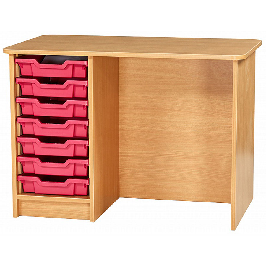 Kubbyclass® Single Pedestal 7 Tray Desk