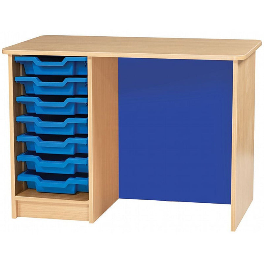 Kubbyclass® Single Pedestal 7 Tray Desk