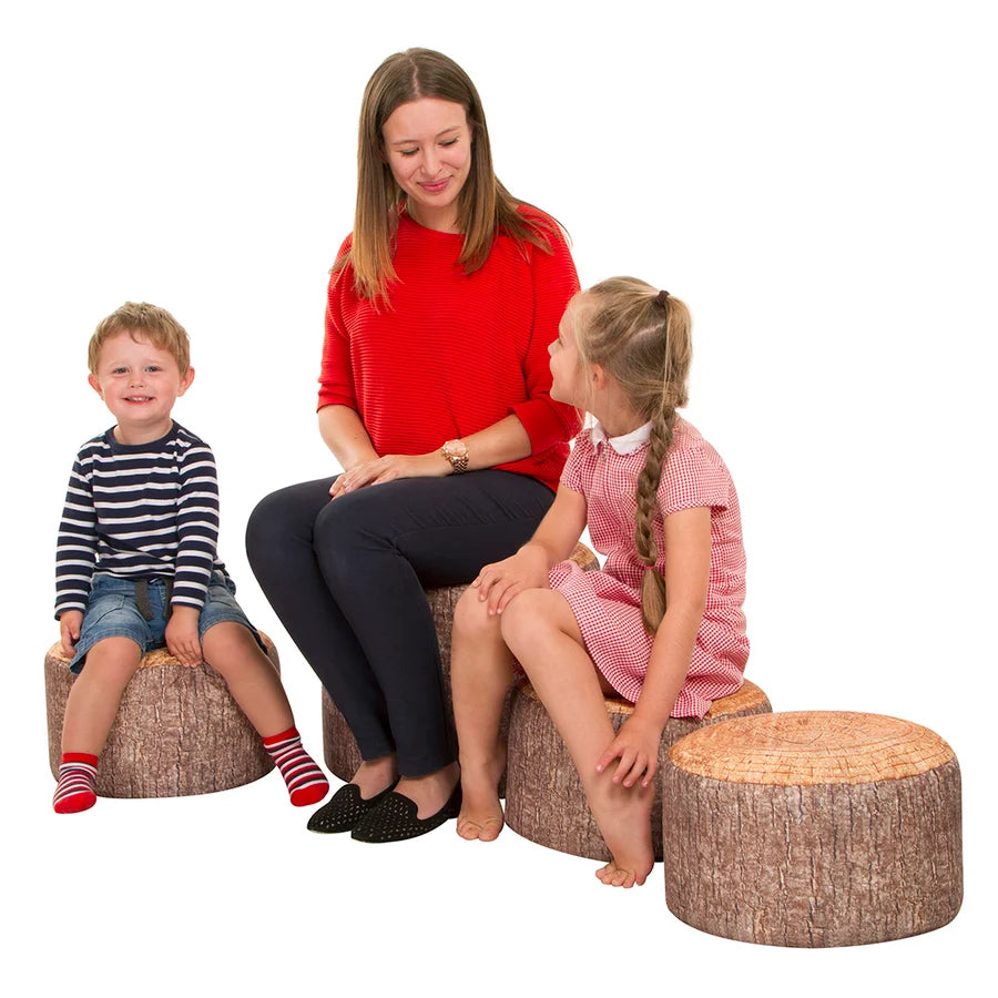 Learn About Nature Woodland Tree Stump Stool Set Pack Of 4
