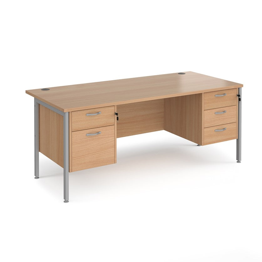 Maestro 25 H Frame Straight Desk with 2 pedestals (Available in 2 sizes)