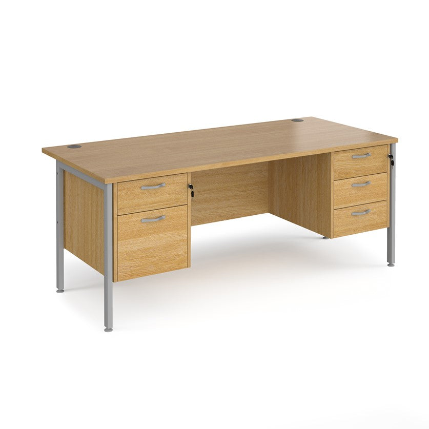 Maestro 25 H Frame Straight Desk with 2 pedestals (Available in 2 sizes)