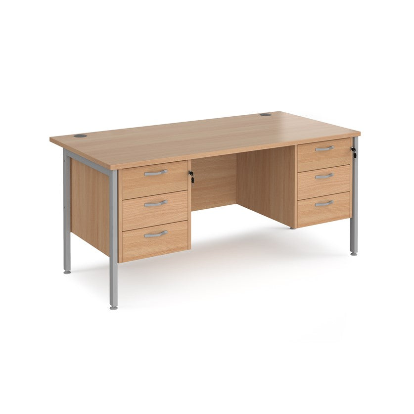 Maestro 25 H Frame Straight Desk with 2 pedestals (Available in 2 sizes)