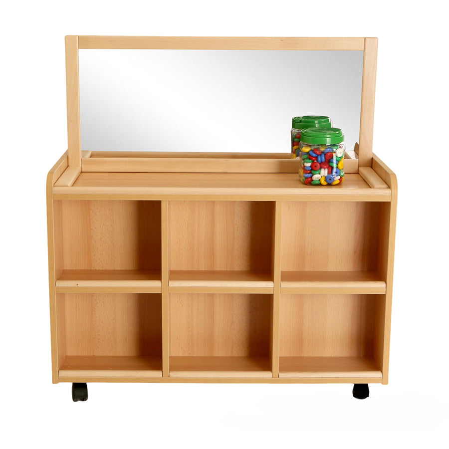 Double Sided Resource Unit With Doors On One Side With Mirror