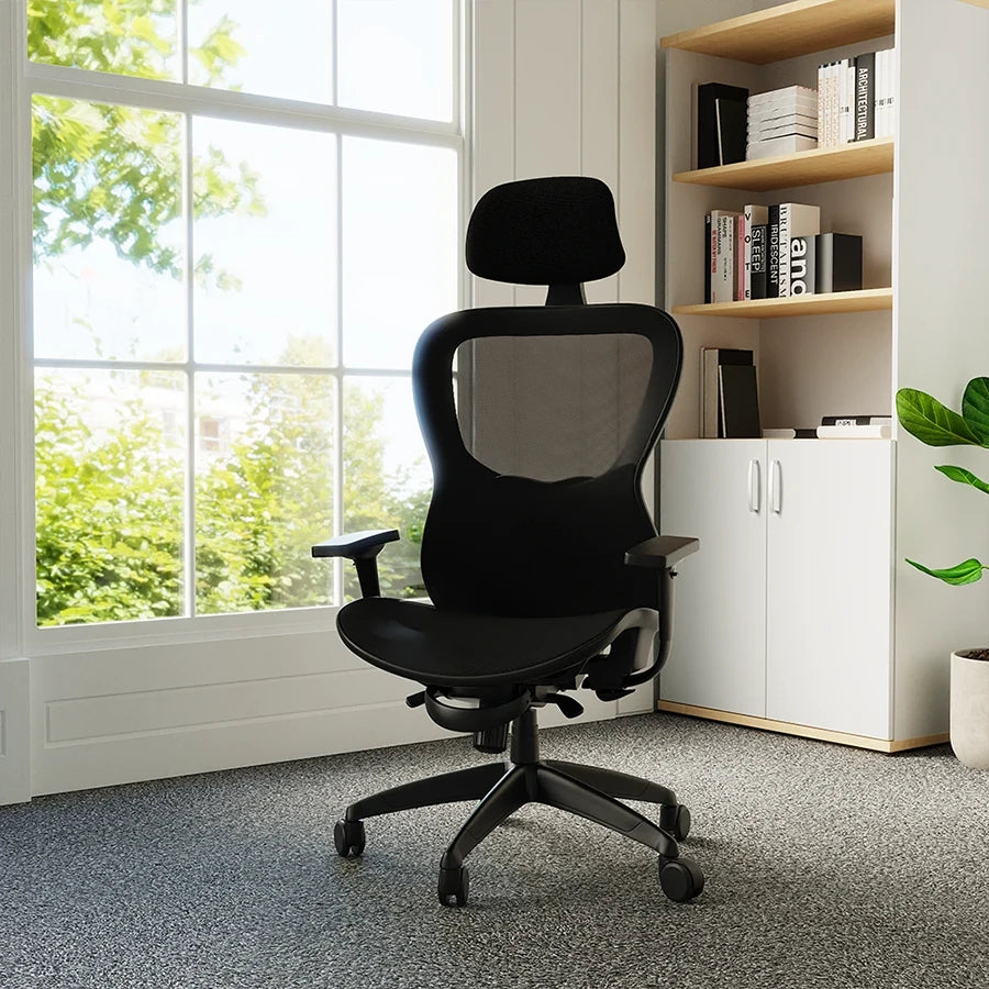 Stealth Shadow High Mesh Back Ergonomic Posture Chair with Arms