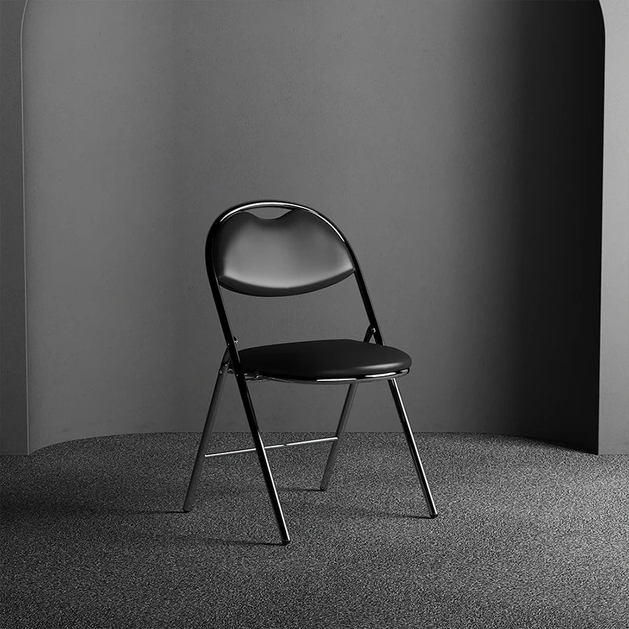 Milan High Back Black Vinyl Chrome Frame Folding Visitor Chair