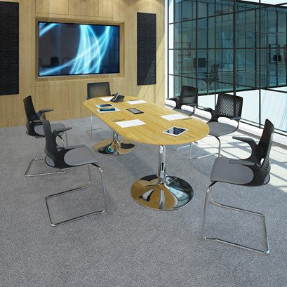 Trumpet Base Boardroom Radial End Boardroom Table