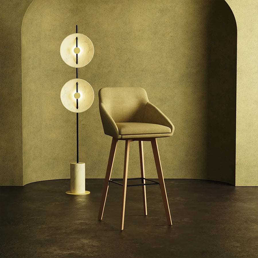 Carmen Wooden Leg High Stool