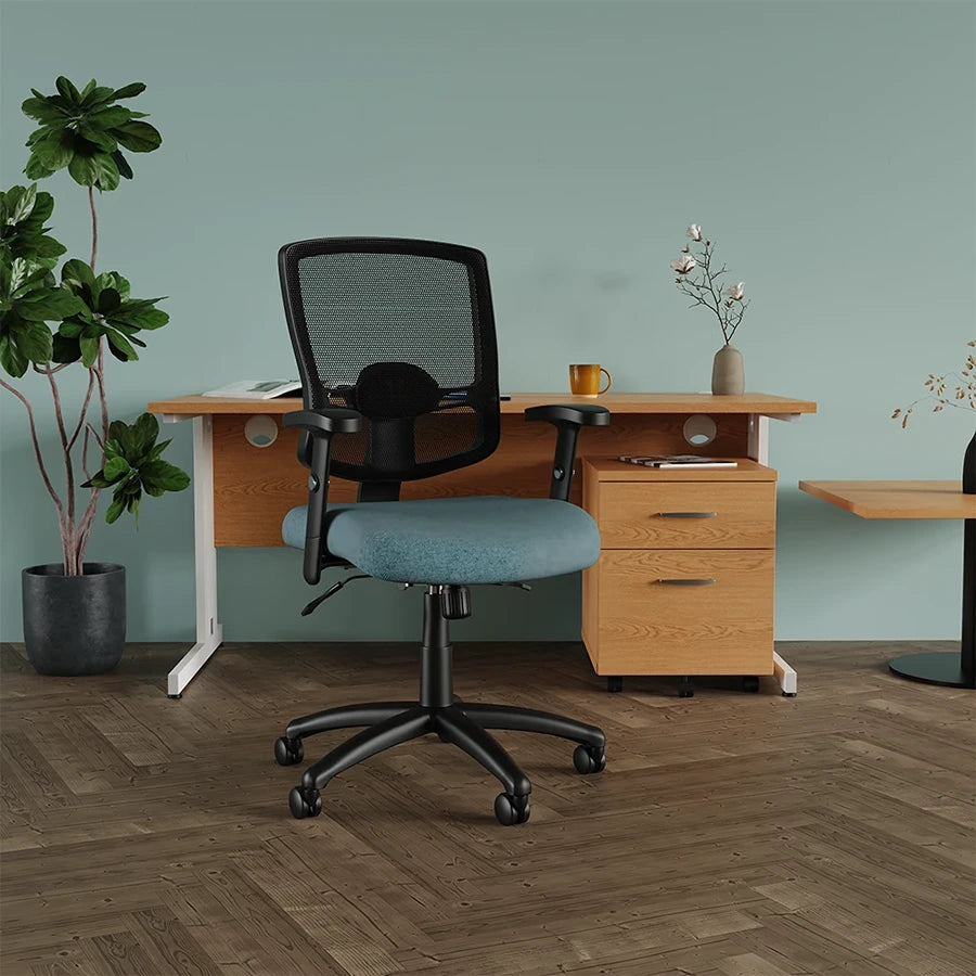 Portland II Medium Mesh Back Task Operator Office Chair with Arms