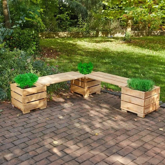 Corner Planter Bench Set