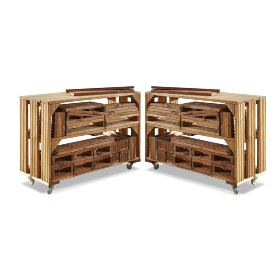 Complete 2 Big Block Trolleys And 50 Blocks Set