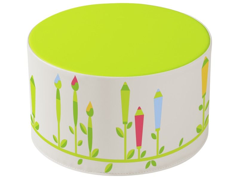 Decorative School Pouffe Pencils