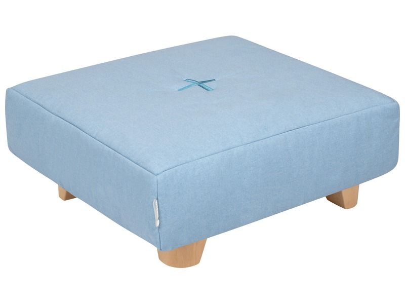 Square Pouffe With Cocoon Comfort Wooden Legs