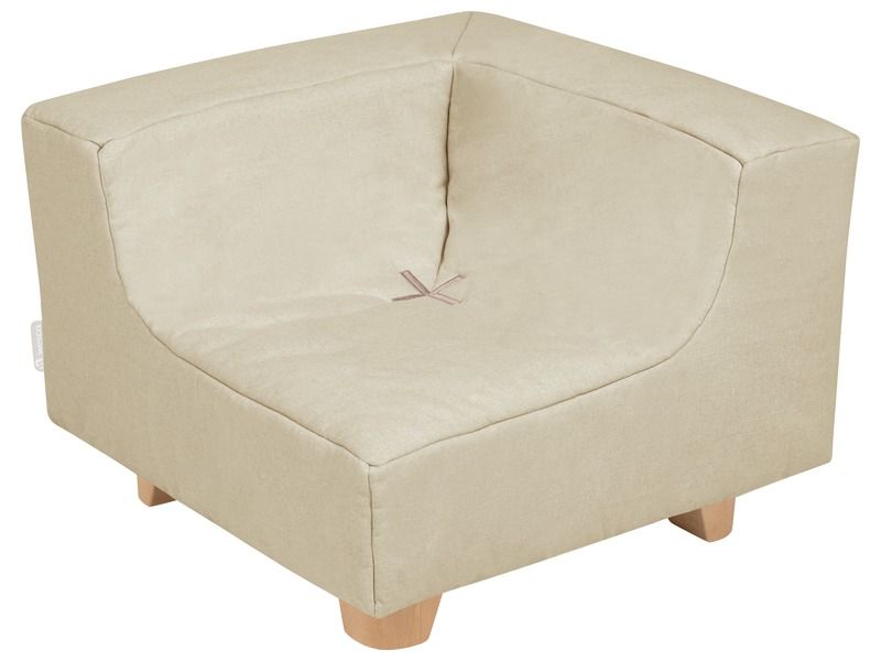 Low Corner Chair With Cocoon Comfort Wooden Legs