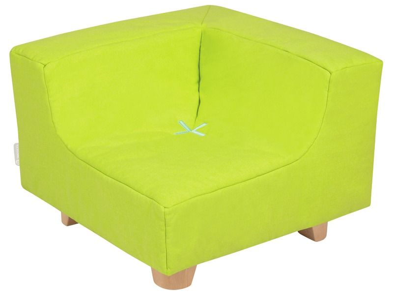Low Corner Chair With Cocoon Comfort Wooden Legs