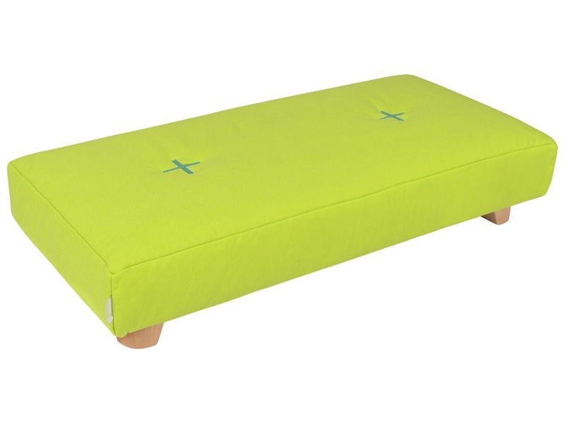 Rectangular Pouffe With Cocoon Comfort Wooden Legs