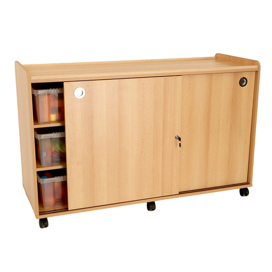 8 Shallow/6 Deep Storage Unit With Doors/Clear Trays