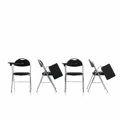 Milan High Back Black Vinyl Chrome Frame Folding Visitor Chair
