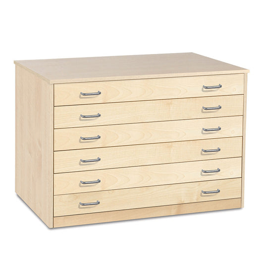 6 Drawer  Plan Chest with Drawer Stops Static or Mobile