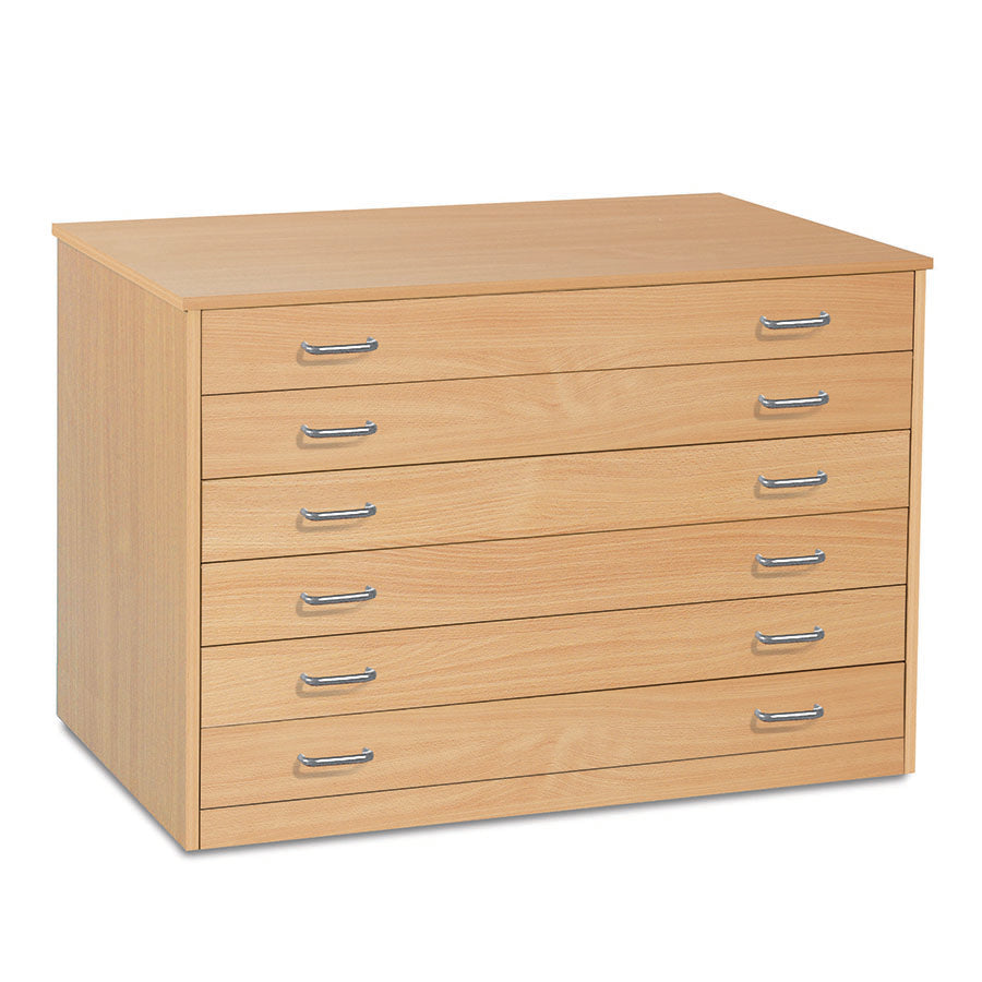 6 Drawer Plan Chest with Drawer Stops Static or Mobile