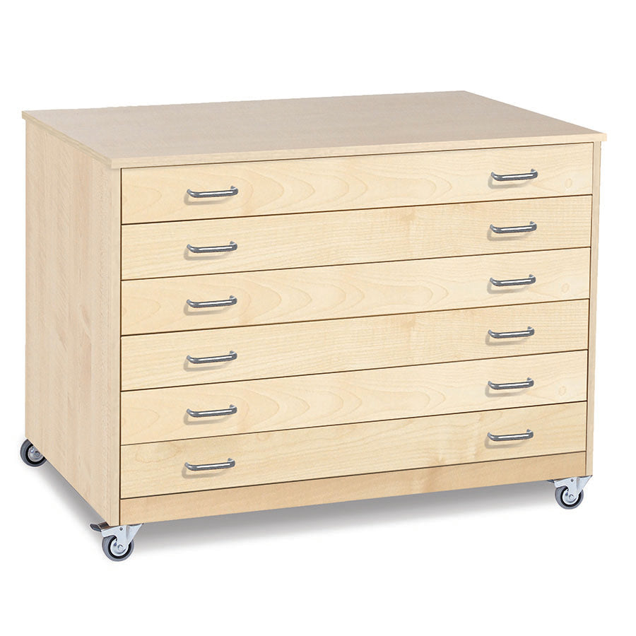 6 Drawer Plan Chest with Drawer Stops Static or Mobile
