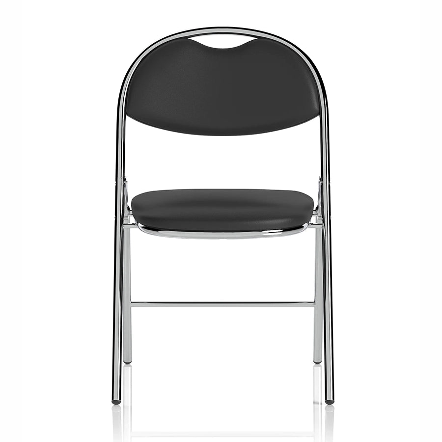 Milan High Back Black Vinyl Chrome Frame Folding Visitor Chair