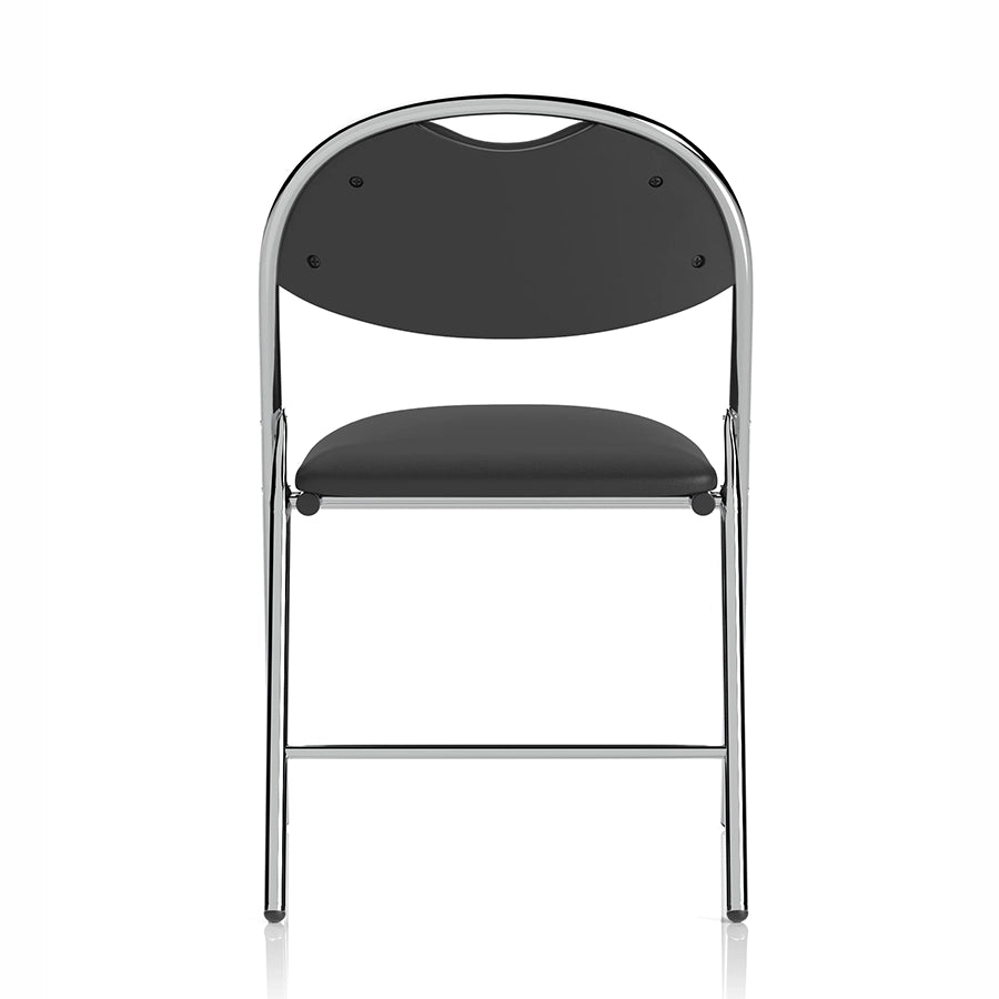 Milan High Back Black Vinyl Chrome Frame Folding Visitor Chair