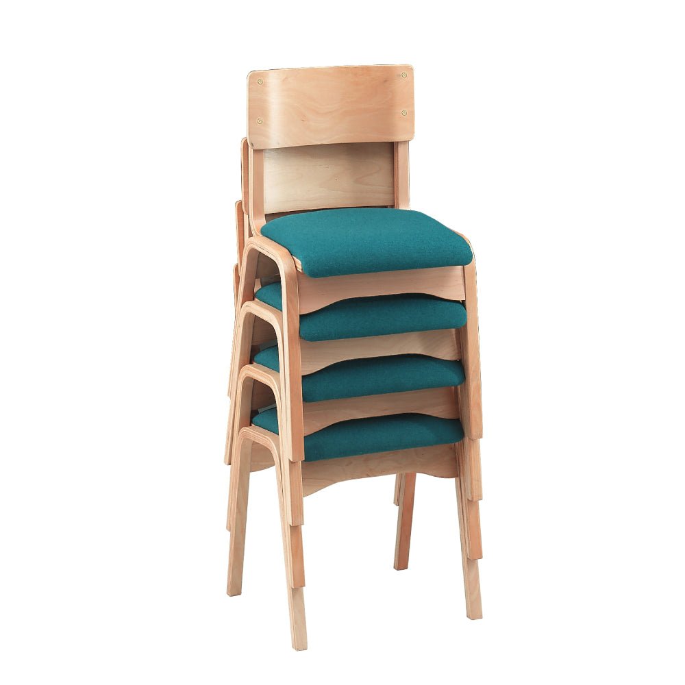 Heritage Beech Stacking Chair Upholstered Seat