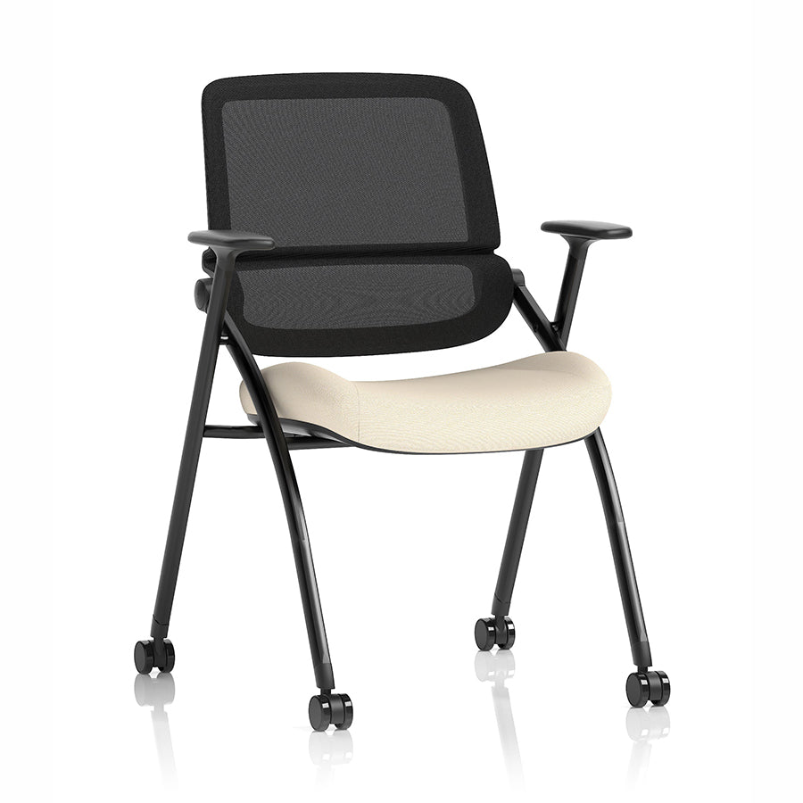 Capra Mesh Back Folding Office Training Chair in Bespoke Quest Salt Colour