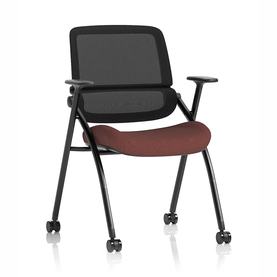 Capra Mesh Back Folding Office Training Chair in Bespoke Rivet Forge Colour