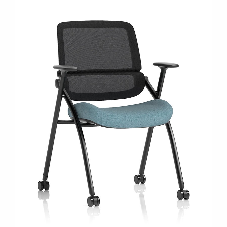 Capra Mesh Back Folding Office Training Chair in Bespoke Rivet Quench Colour