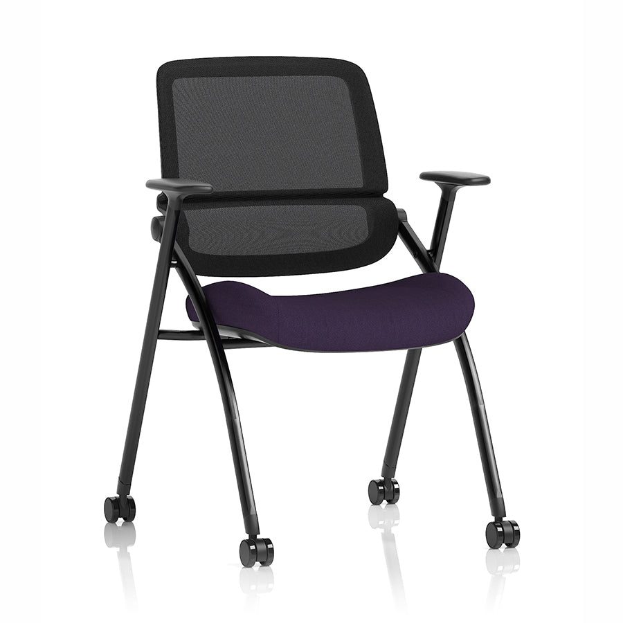 Capra Mesh Back Folding Office Training Chair in Bespoke Tansy Purple Colour