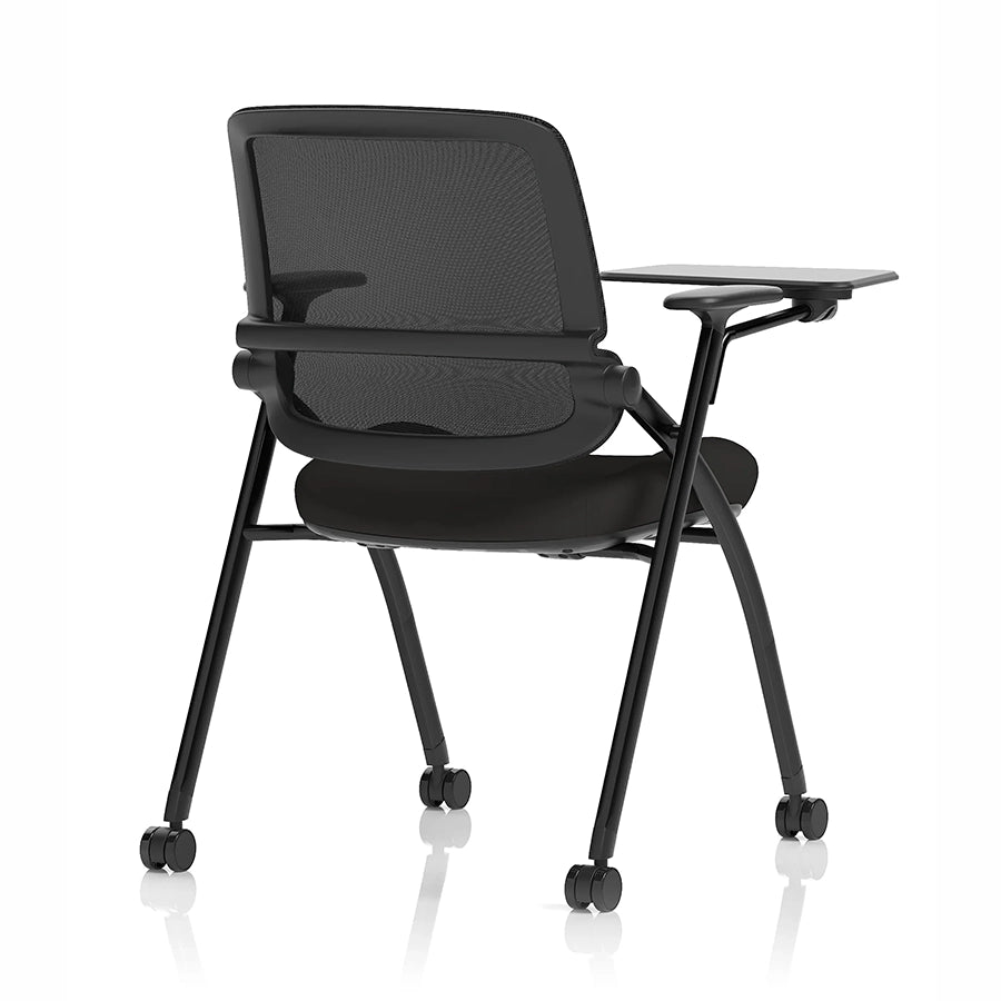Capra Mesh Back Folding Office Training Chair with Writing Tablet in Black 3