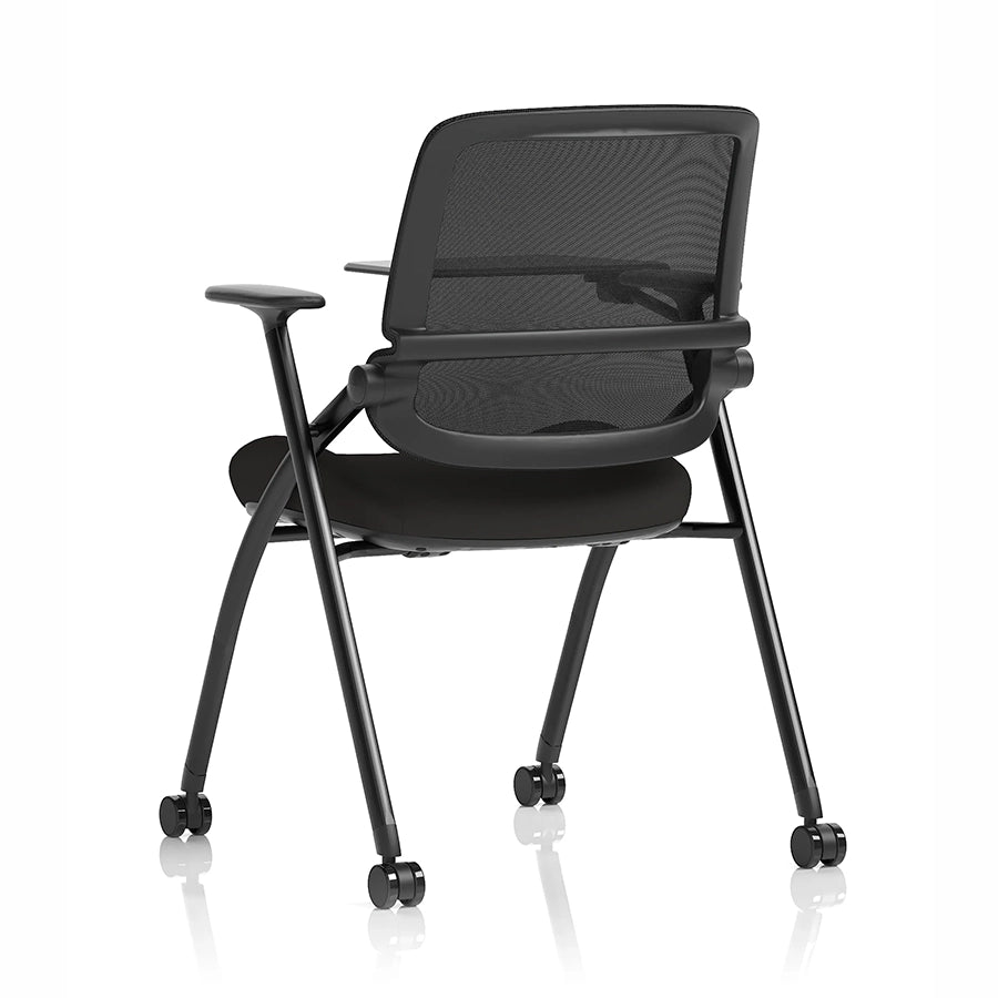 Capra Mesh Back Folding Office Training Chair with Writing Tablet in Black 5