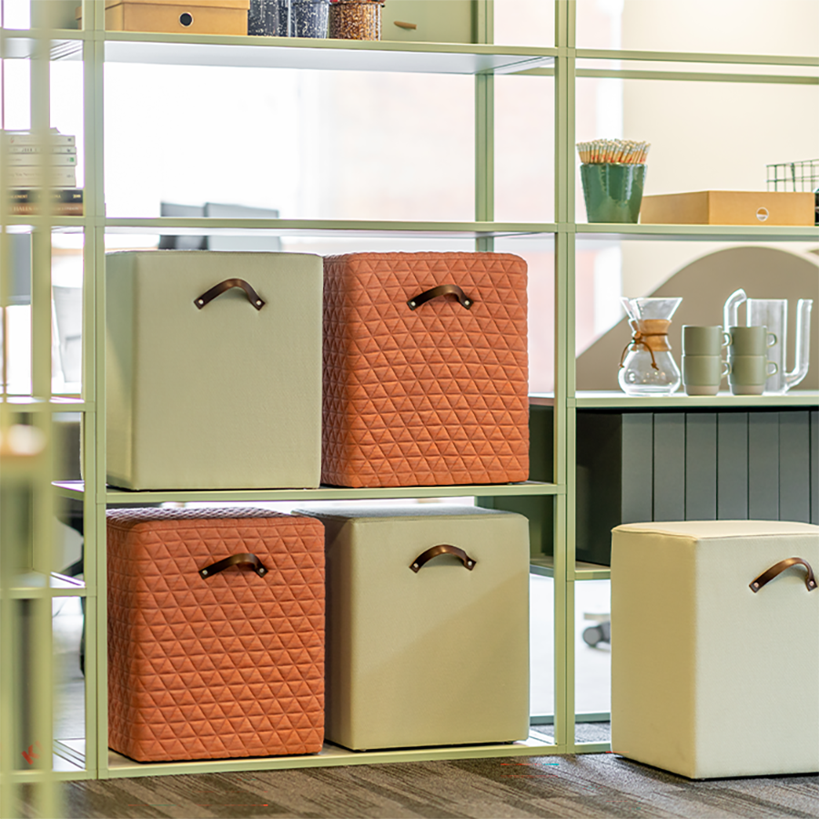 Colonnade Cube Square Pouffe