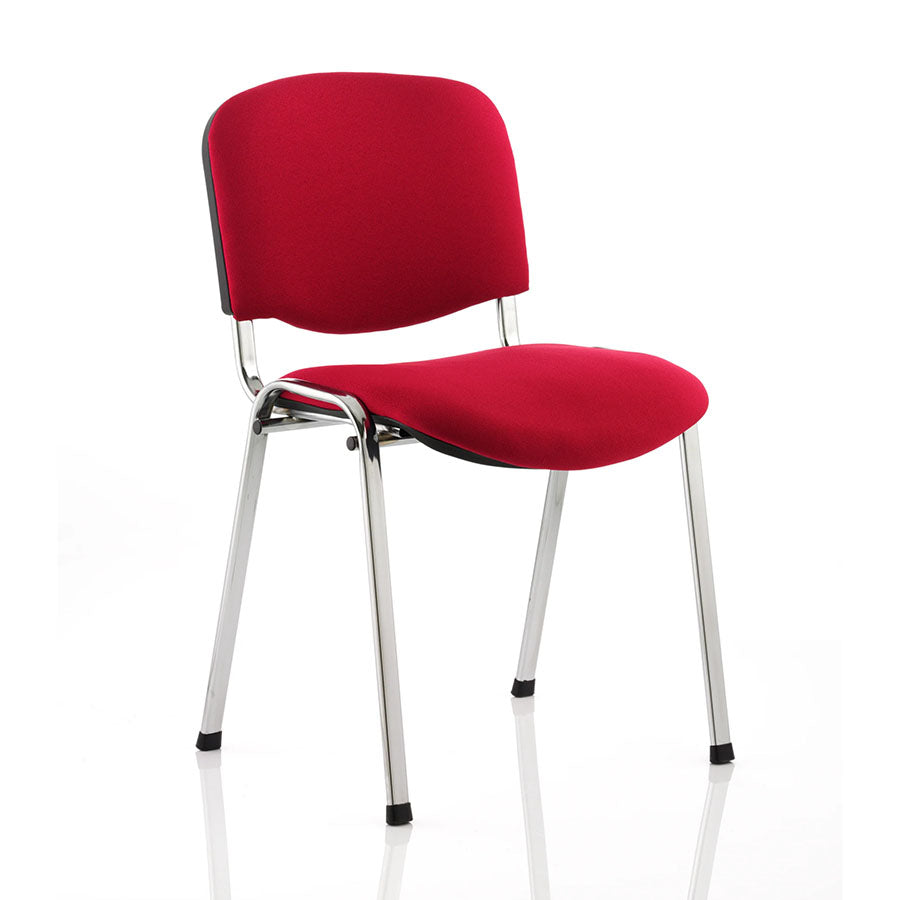 Dynamic ISO Stacking Visitor/Conference Chair BR000299 Chrome Frame with Wine Fabric Seat and Back