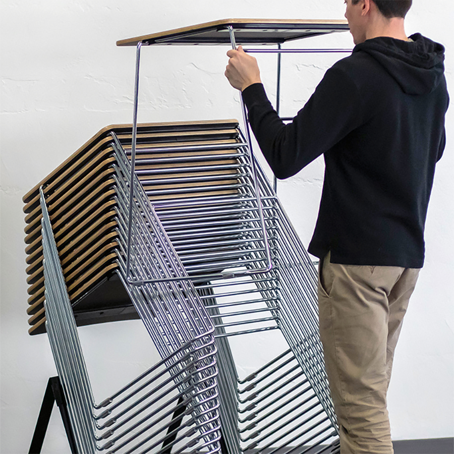 Grafton High Density Stacking Desk and Trolley