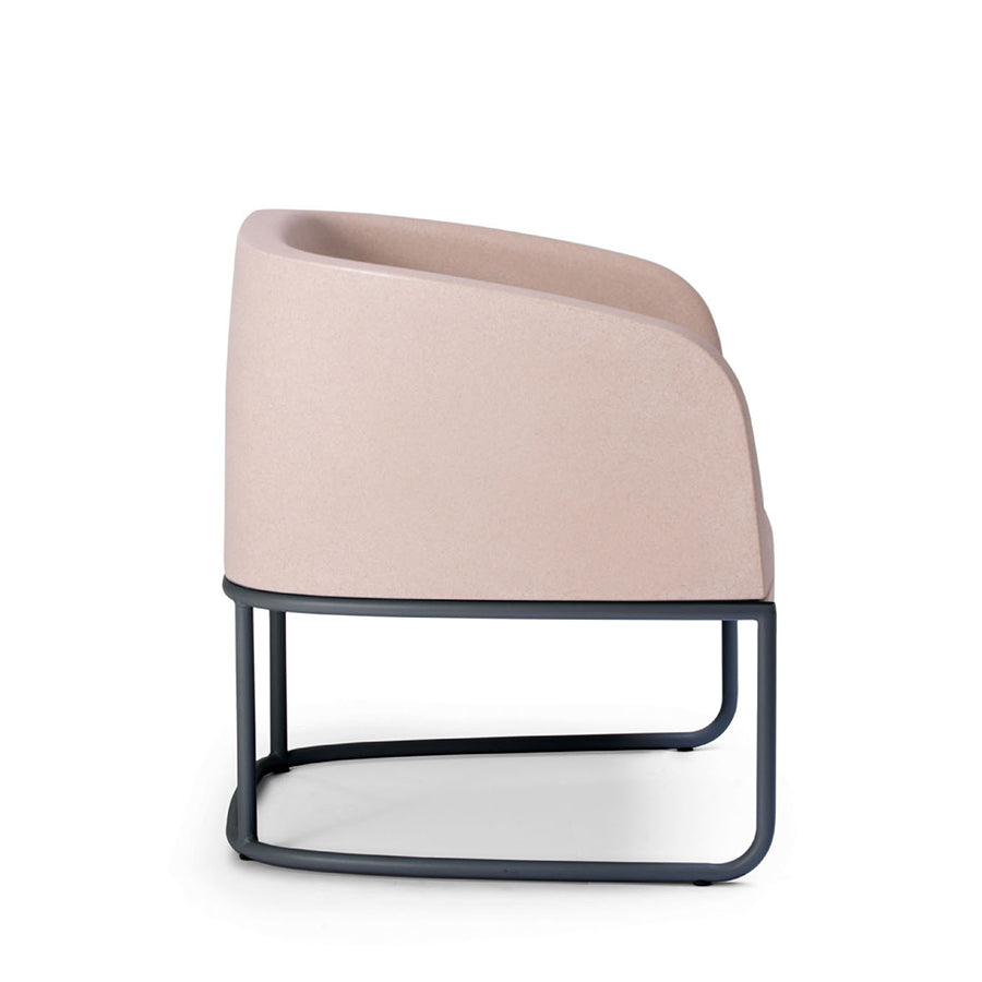 Gummy Bear Metal Frame Leg Outdoor Chair Beige Melange Side