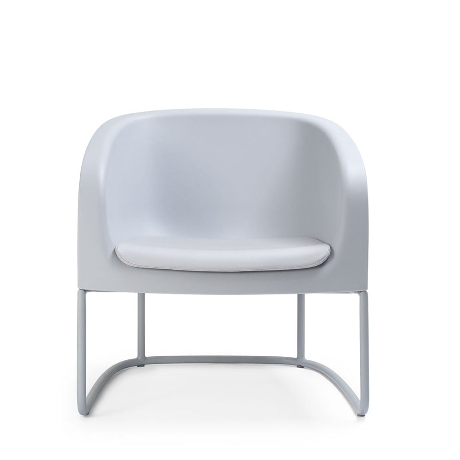Gummy Bear Metal Frame Leg Outdoor Chair Grey Melange front with seat pad