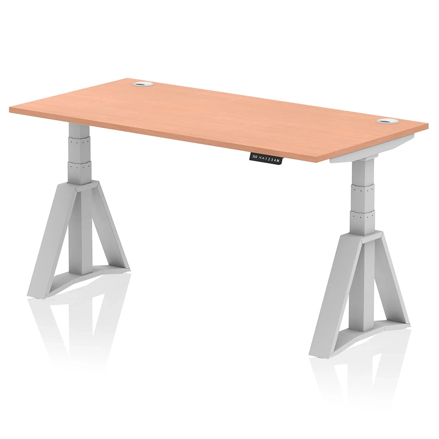 Air Height Adjustable Desk With Cable Ports With Piste Foot