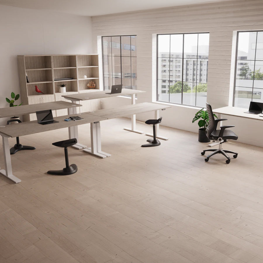 Air Height Adjustable Slimline Desk With Cable Ports