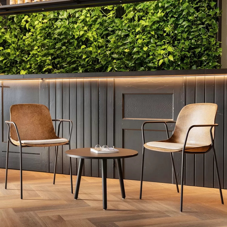 Hemp Fine Arm Chair with Upholstered Seat