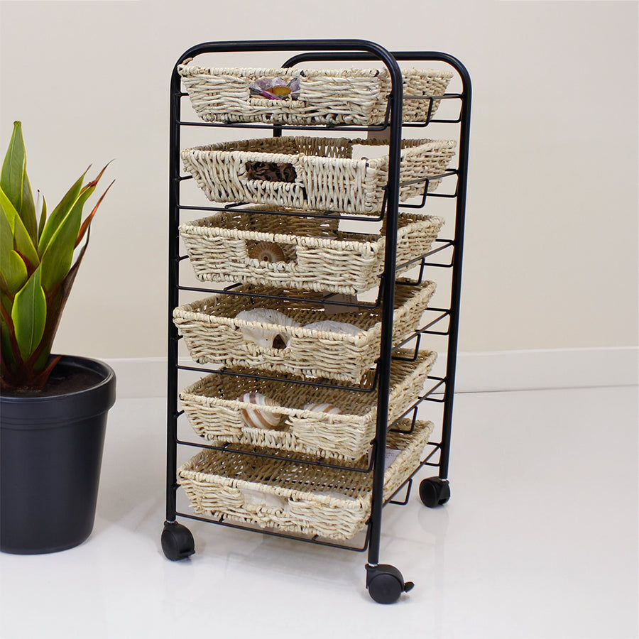Tray Storage Trolley With 3 or 6 Maize Baskets