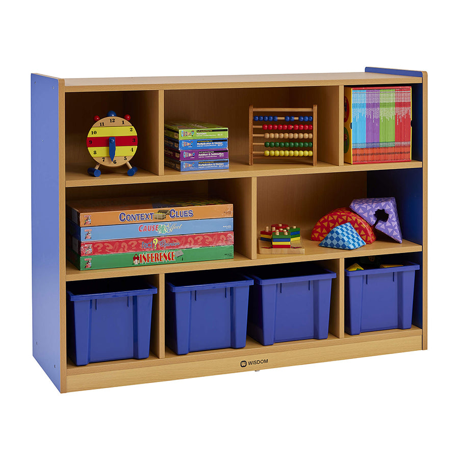Milan 8 Compartment Cabinet with 4 Blue Trays