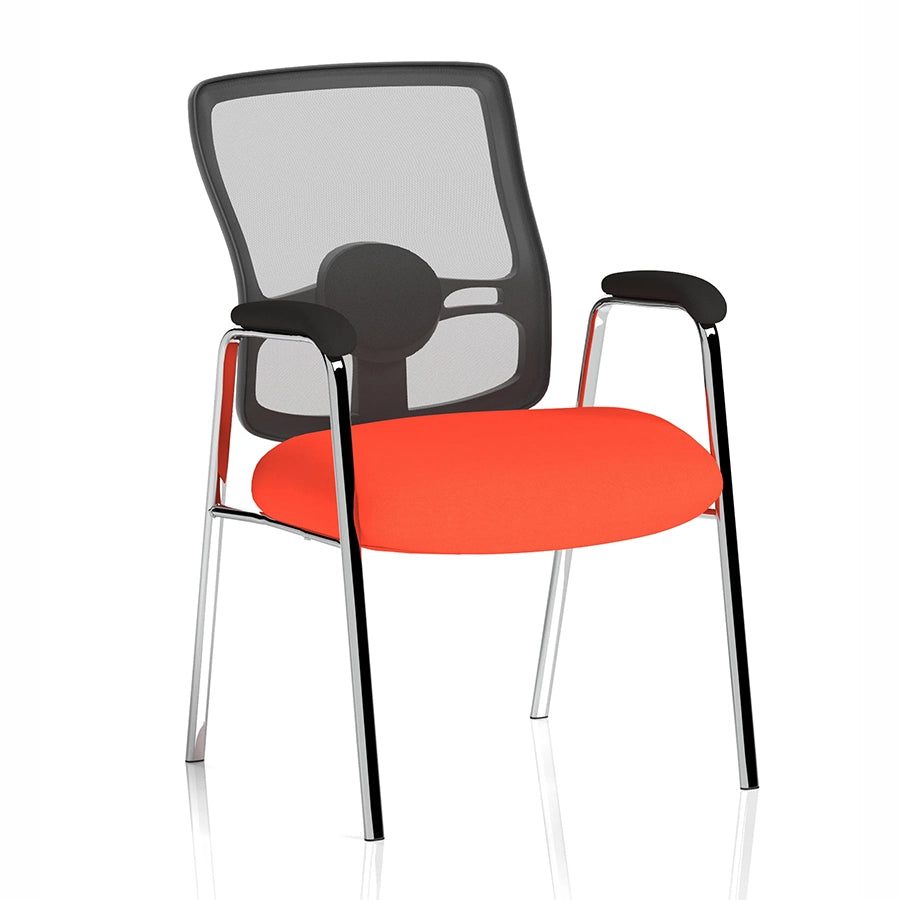 Portland Medium Mesh Back (Straight Leg) Visitor Chair with Arms