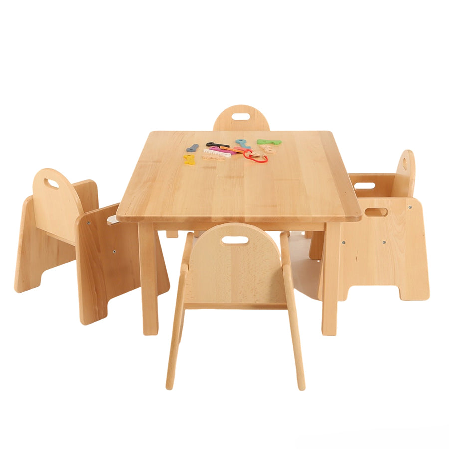 Kebrico Solid Beech Rectangular Table & Beech Infant Chairs (2x2 Pack) 130105.2 & 130106.2 98979 5