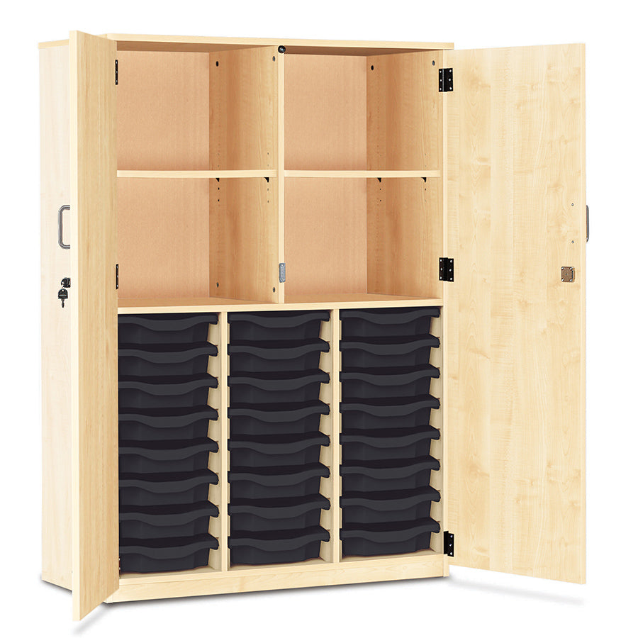 24 Tray Storage Cupboard with Full Locking Doors