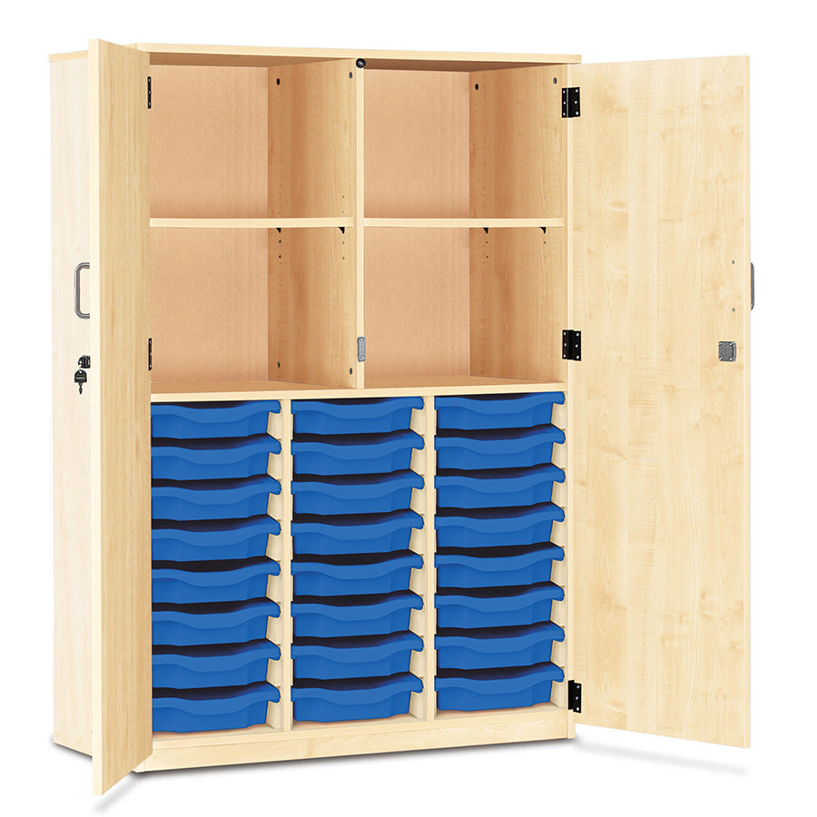 24 Tray Storage Cupboard with Full Locking Doors