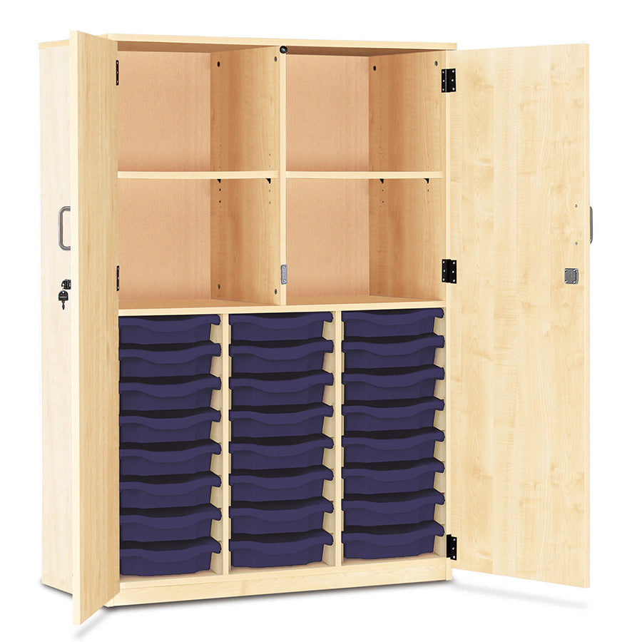 24 Tray Storage Cupboard with Full Locking Doors