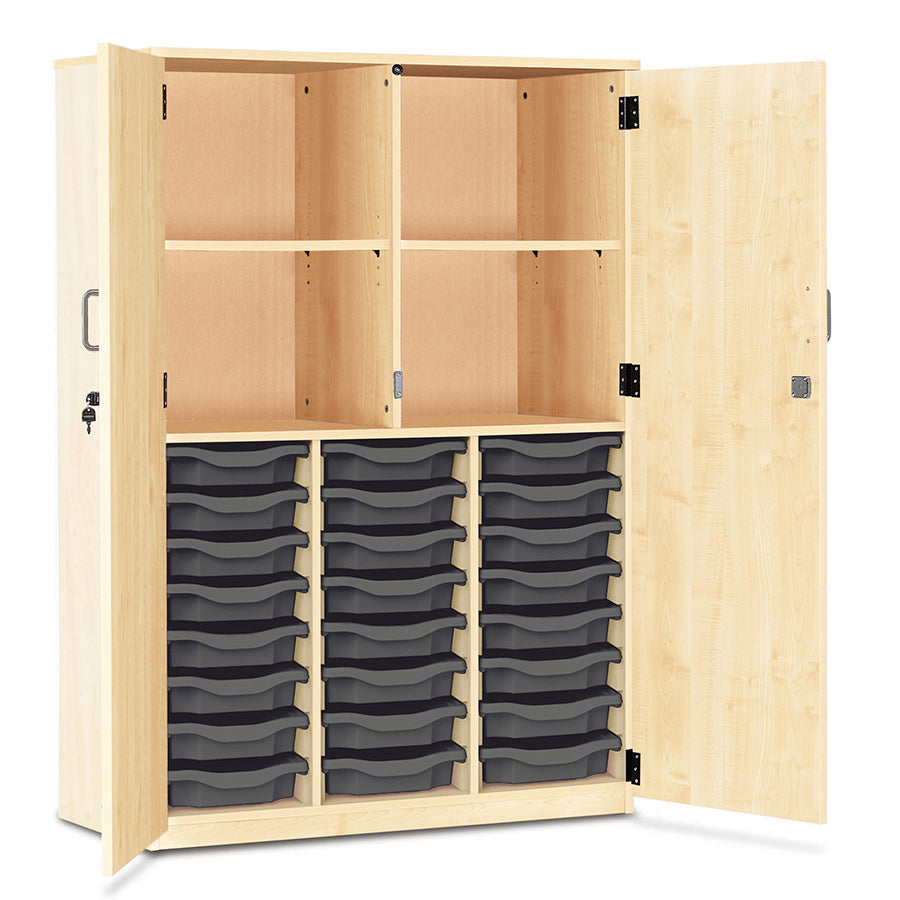 24 Tray Storage Cupboard with Full Locking Doors