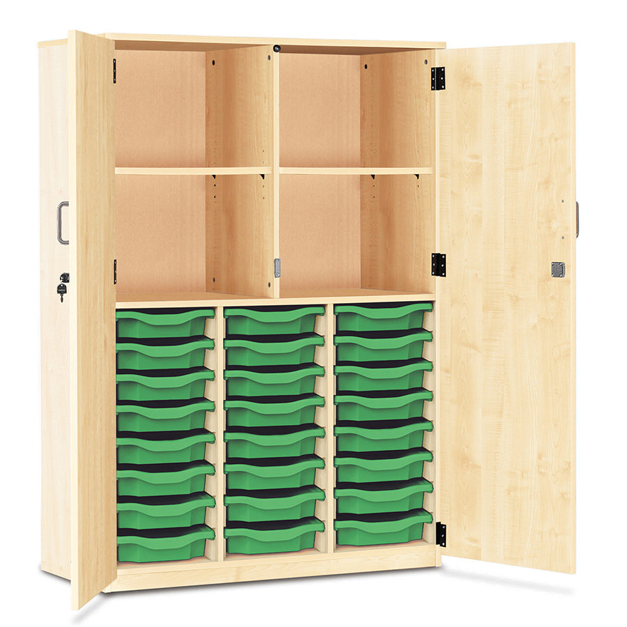 24 Tray Storage Cupboard with Full Locking Doors
